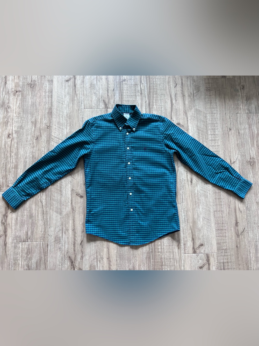 Brooks Brothers oxford polo preppy gingham pattern button-down long sleeve